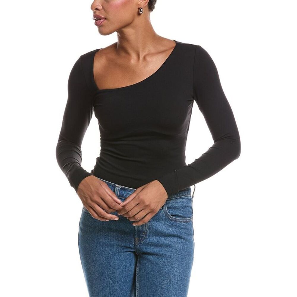 Susana Monaco Womens Diagonal Top, Black